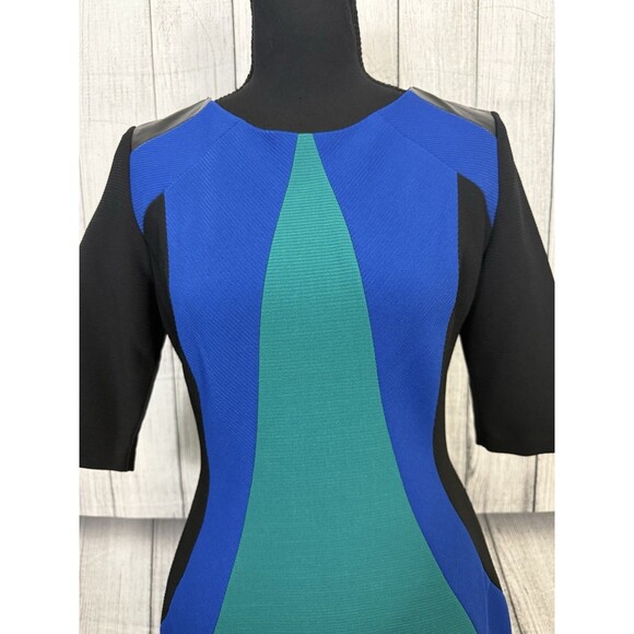 Julia Jordan Women's Size 2 Multicolor Color Block Sheath Short Sleeve Dress - Picture 3 of 9